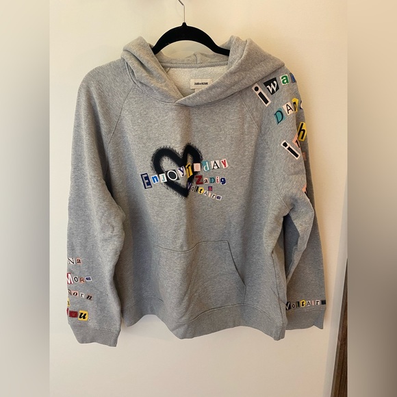 Zadig u0026 Voltaire | Tops | Zadig Voltaire Georgy Multicusto Heart Hoodie |  Poshmark
